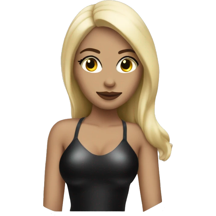 latex beauty in black with blonde hair emoji
