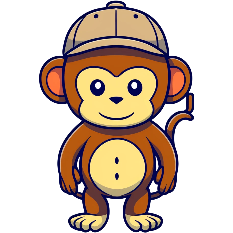 A monkey with a backwards hat emoji