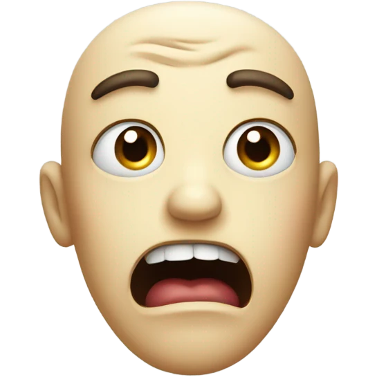 Shocked face, turning white out of fear emoji