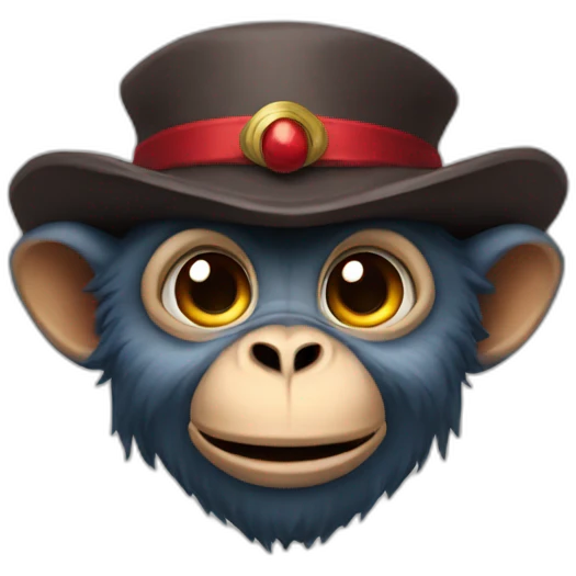 Monkey demon with a fez hat emoji