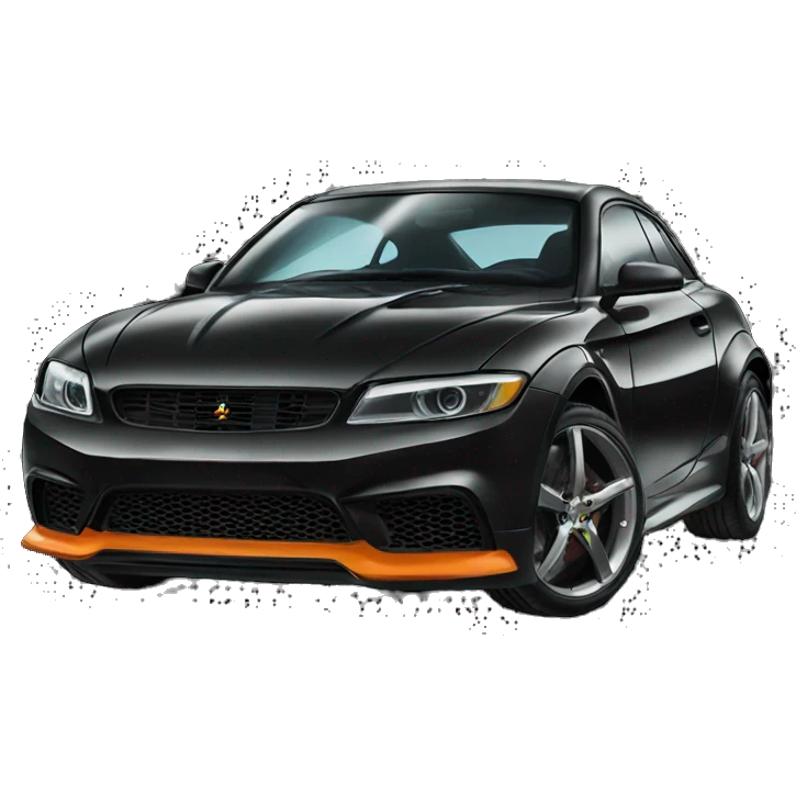 sleek sports car on black emoji