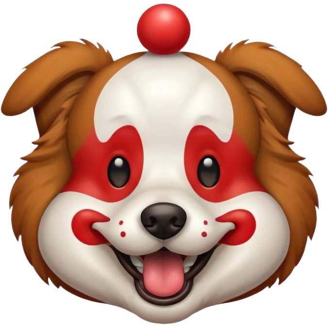 dog staff with a clown nose emoji