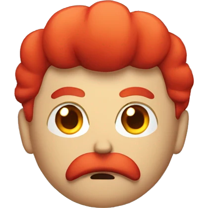 Guy with hair on his side and with a square mustache and a angry red face emoji