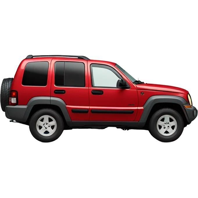 SUV, red 2002 Jeep Liberty Sport, side view emoji