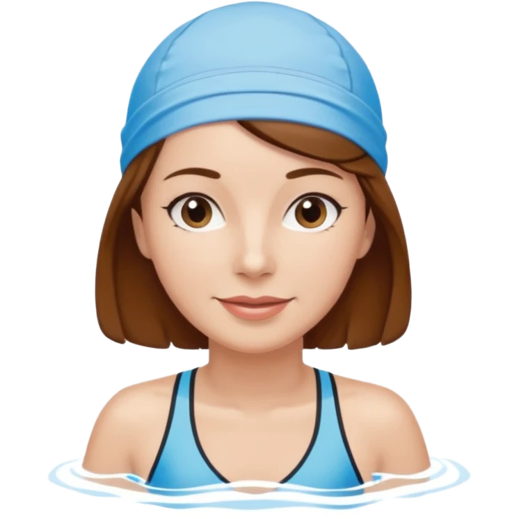 a femela swimming coach with shoulder lengt brown hair and a friendly face - a little older early 50s emoji