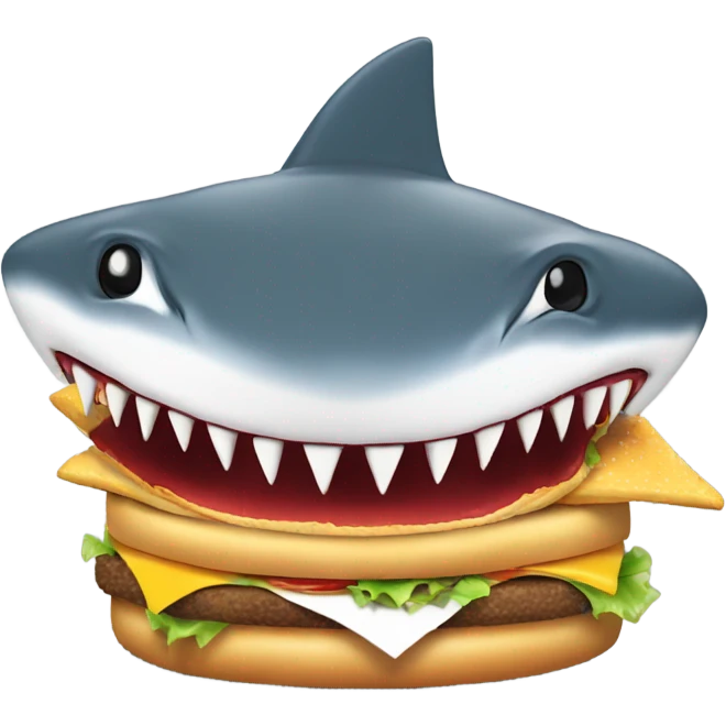Shark eating a cheeseburger  emoji