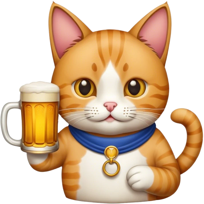cat with beer emoji