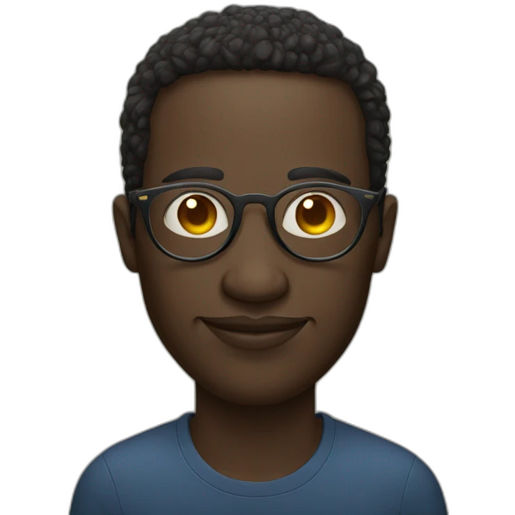 A Afrique man circle face with circle glasses  emoji