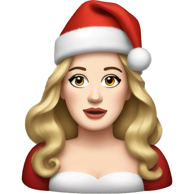 Singer adele with chrismas hat emoji