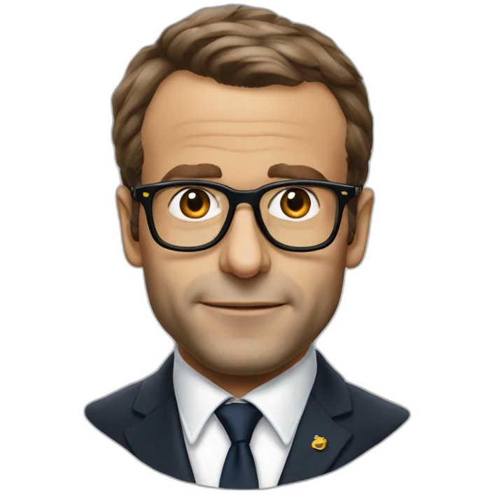 Emanuel macron avec lunettes emoji
