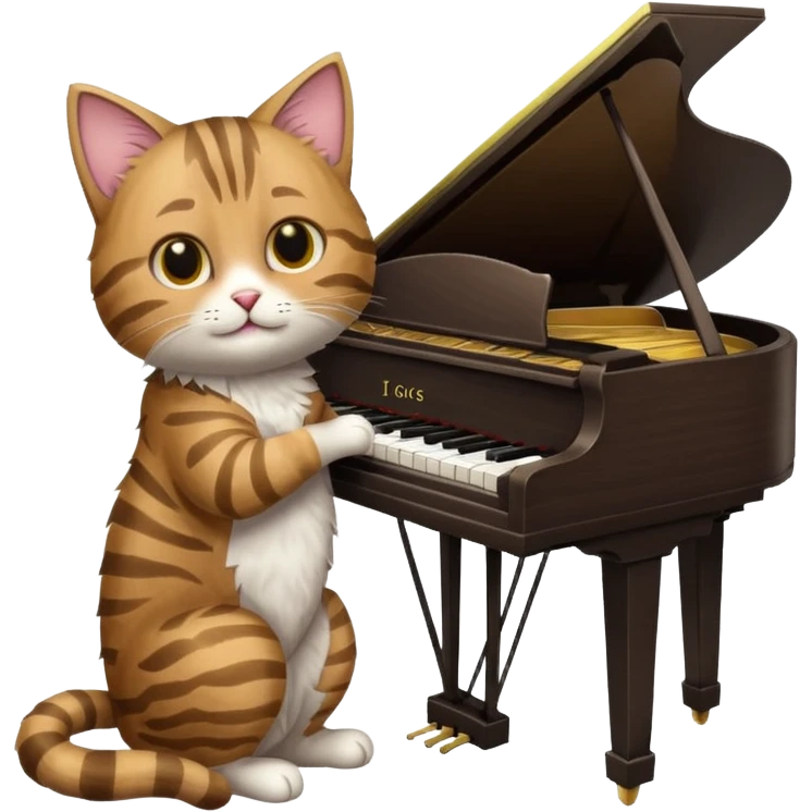 chat qui joue du piano emoji