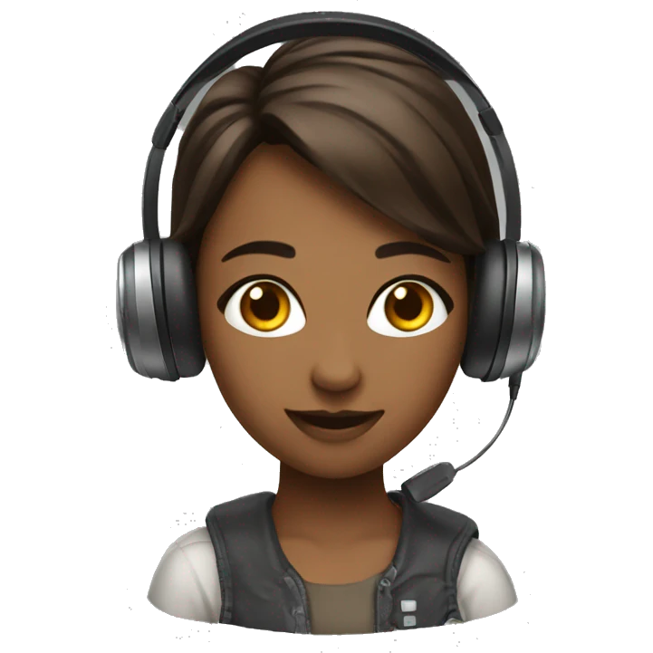 Gamin headset with a girl emoji