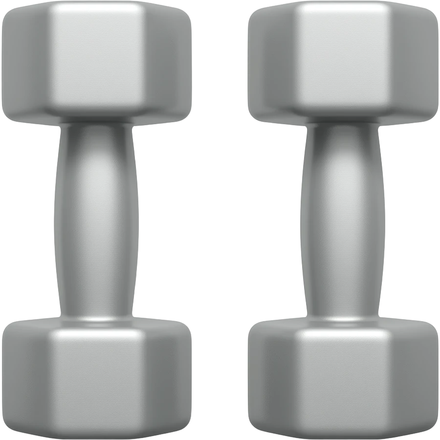 dumbels small ones in grey placed beside each other emoji