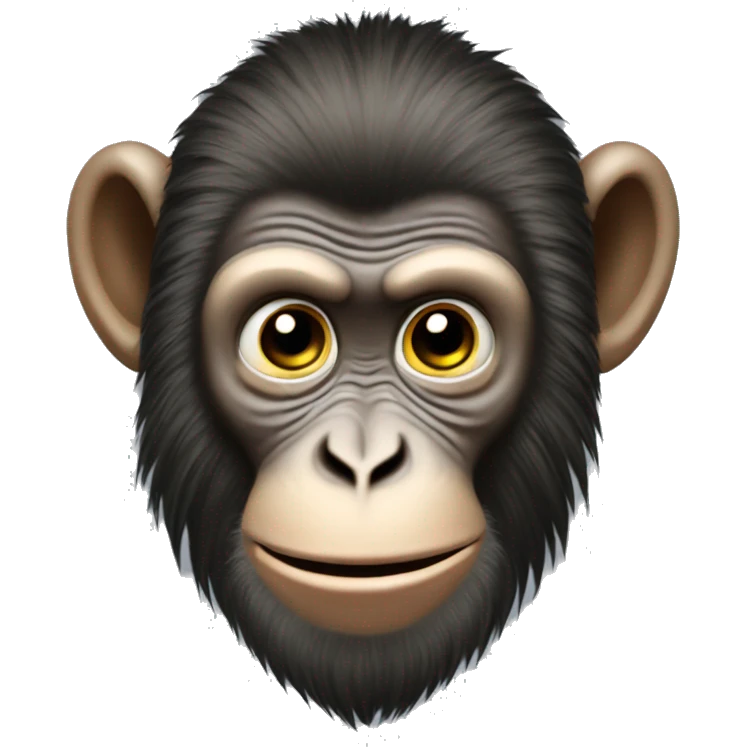 Monkey Ukrainian  crested head, long whiskers  emoji