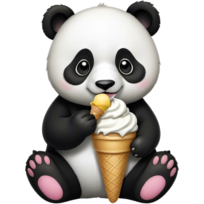 Panda eating ice cream emoji