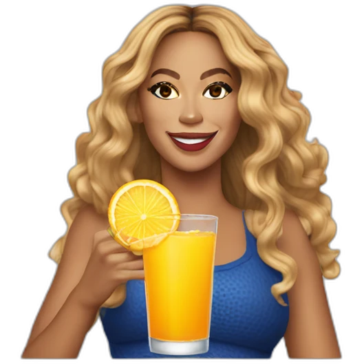 Beyoncé drinking orangina emoji