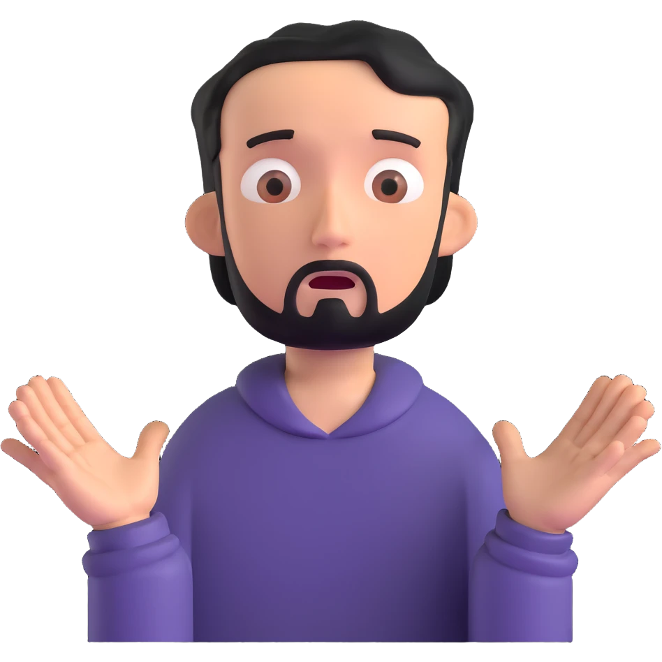 anxious man with hands outstretched in begging position with worried fearful expression emoji