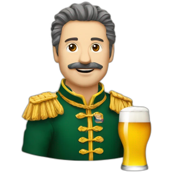 Mor de kaiser qui boit une bière emoji