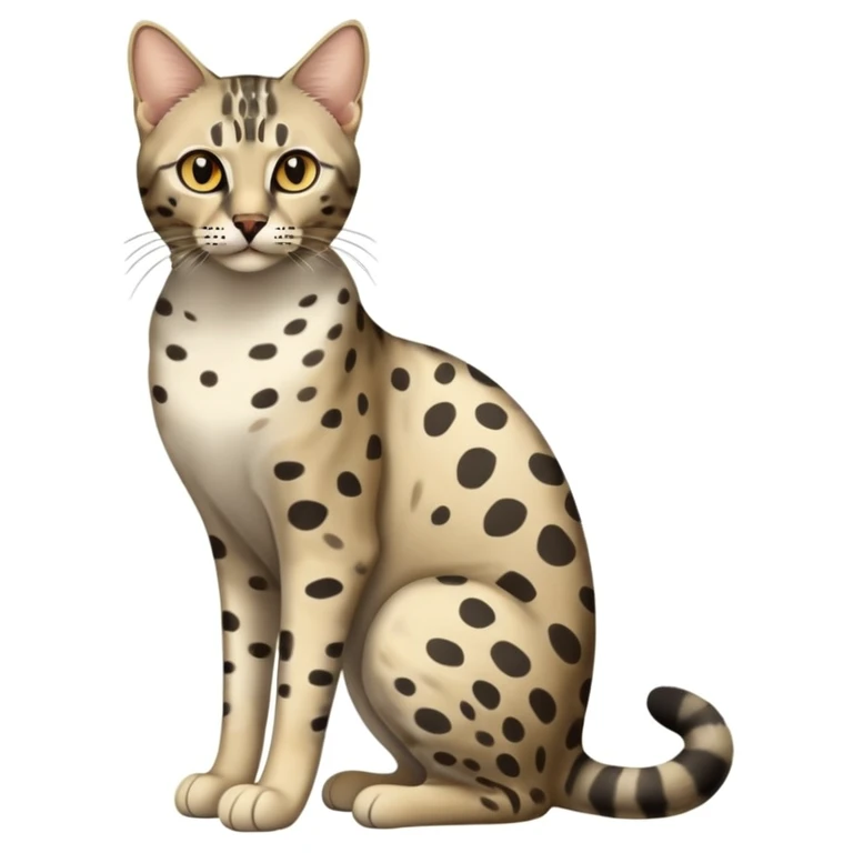 Egyptian Mau cat full body sitting with desert background emoji