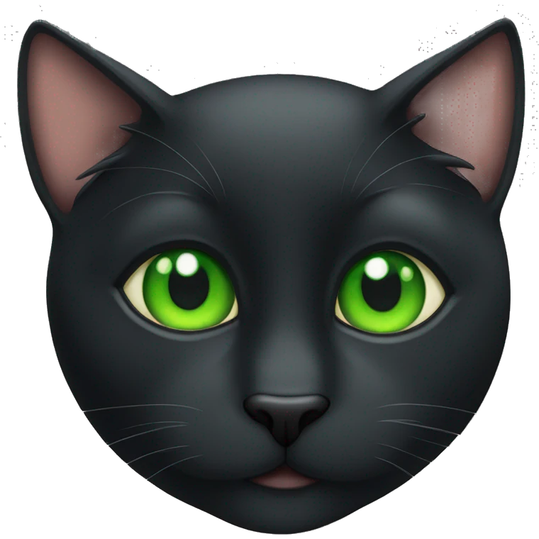 Black cat green eyes emoji