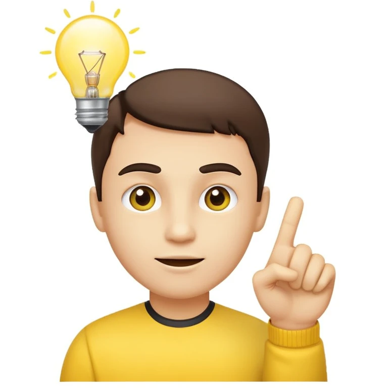 This emoji 🧐 without the monocle, a lightbulb above its head, and this ☝🏼 next to it emoji