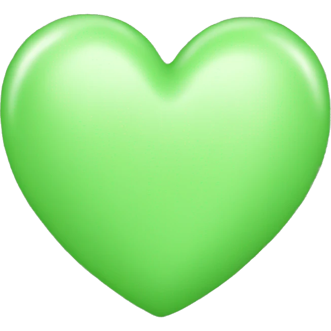 Apple emoji pastel green heart emoji
