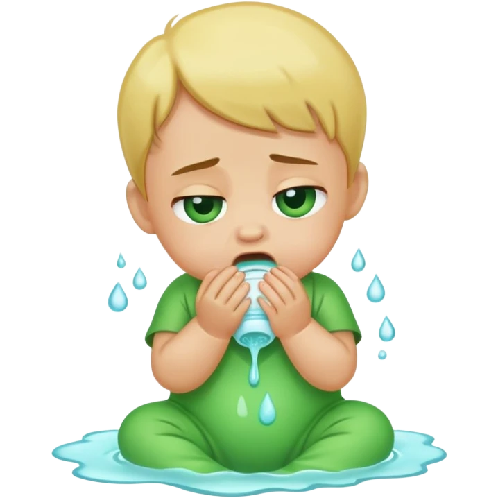 bebe vomitando esverdeado emoji
