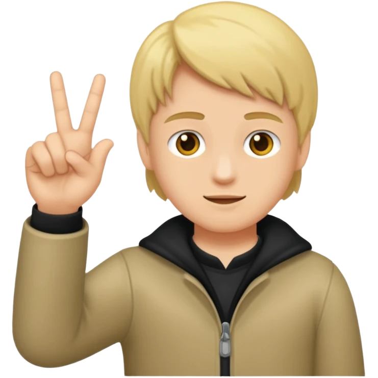 Ein Junge der Mittelfinger zeigt emoji
