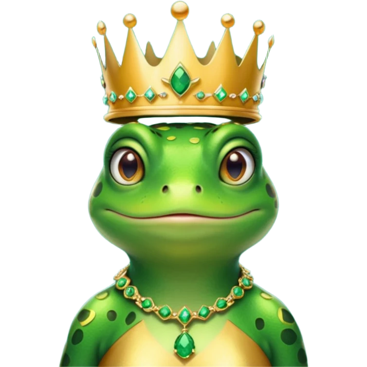 female frog in royal outfit emoji