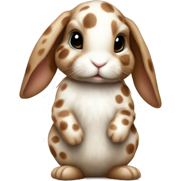 realistic baby bunny with spots with a brown bow emoji