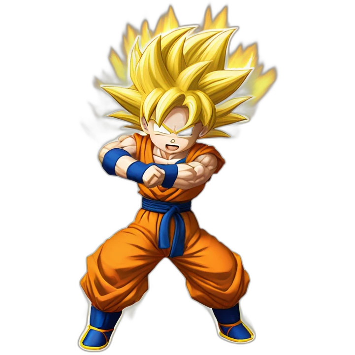 Son goku super saiyan 3 preparing kamehameha emoji