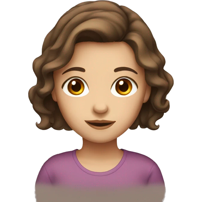 girl with brown hair and brown eyes  emoji