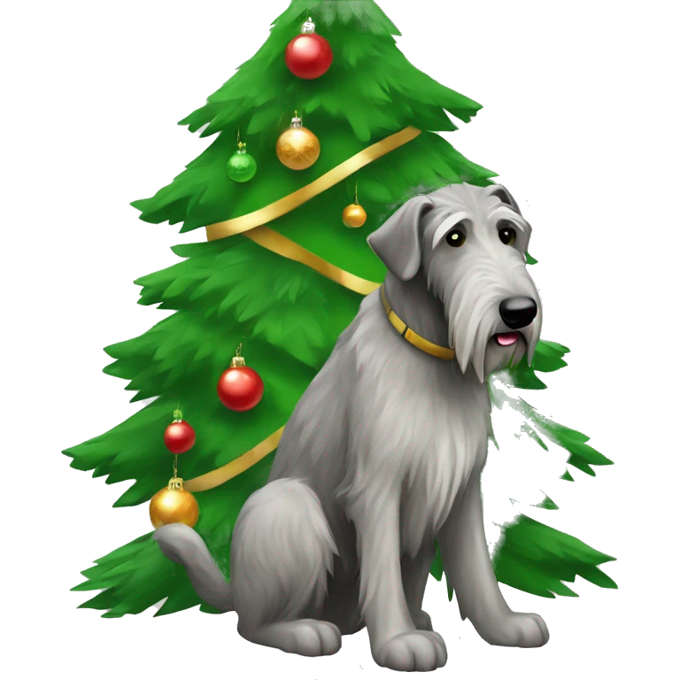  Irish wolfhound dog and christmas tree emoji