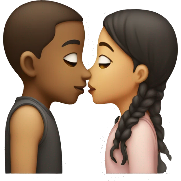 Girl kiss boy emoji