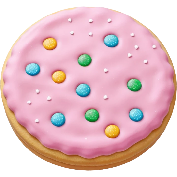 Soft pink frosted sugar cookie emoji