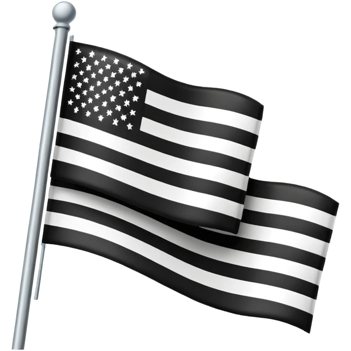 Two colored flag, white on top and black on bottom. Right in the middle. emoji