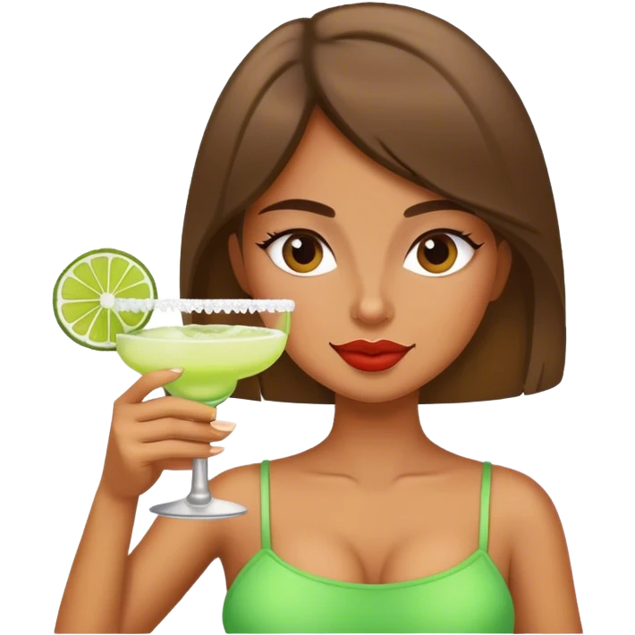 Girl drinking margarita emoji