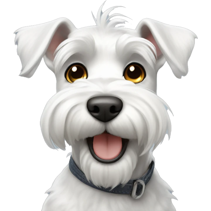 White schnauzer smiling  emoji