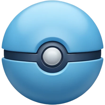 blue pokeball emoji, minimalistic emoji