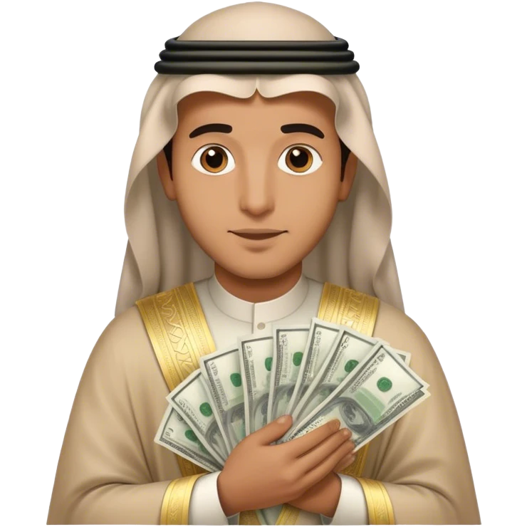 Saudi man with huge money emoji