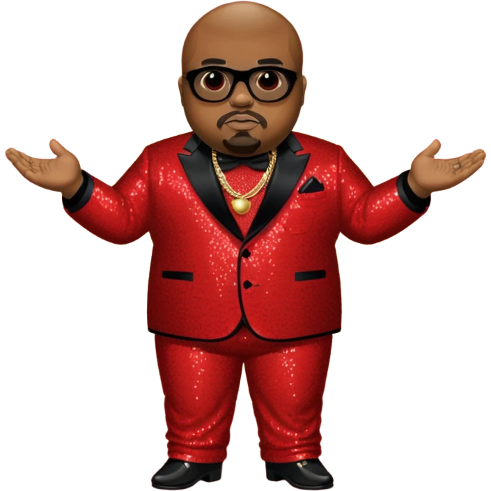 CeeLo Green with red sequin outfit emoji