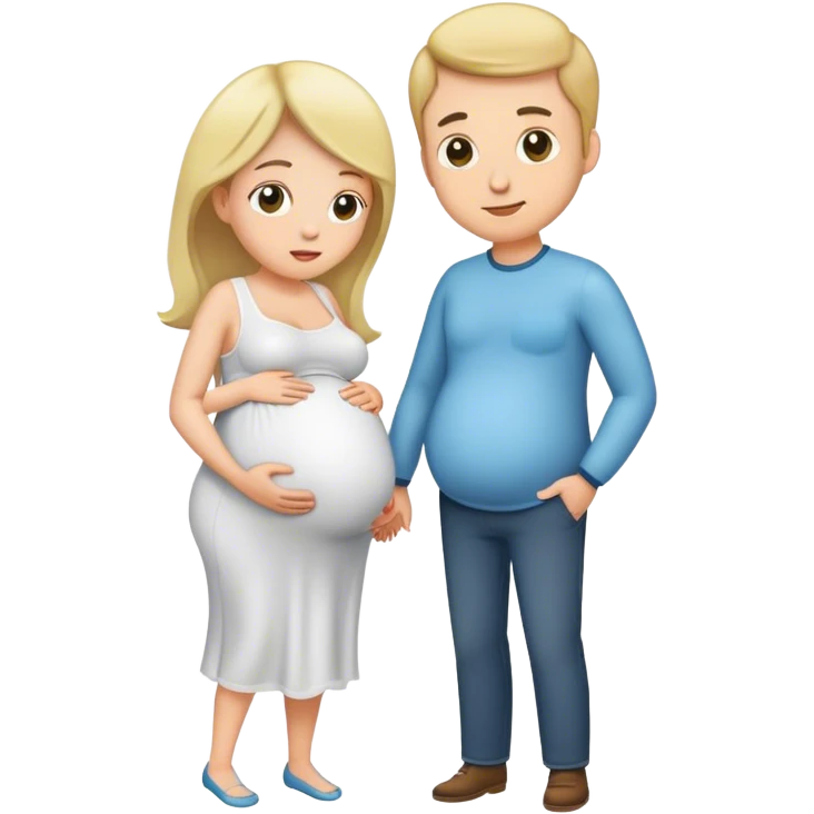 White husband and pregnant wife emoji