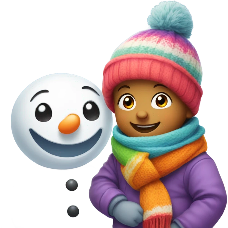Baby with snowman emoji