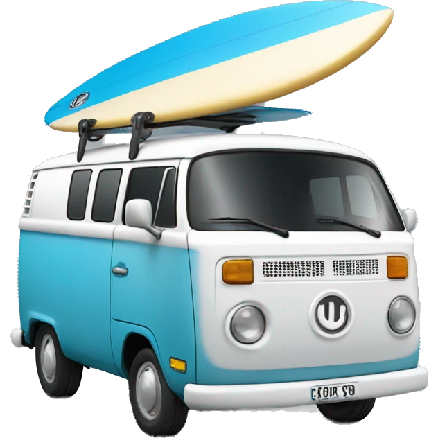 un van avec un surf sur son toit emoji