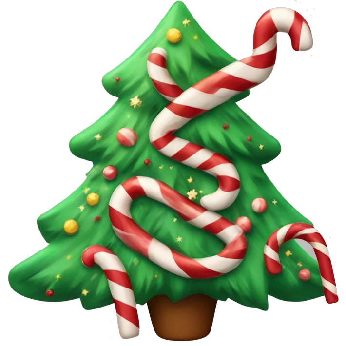 Candy cane Christmas tree emoji