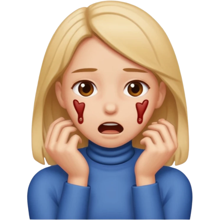 A girl chocking herself out emoji