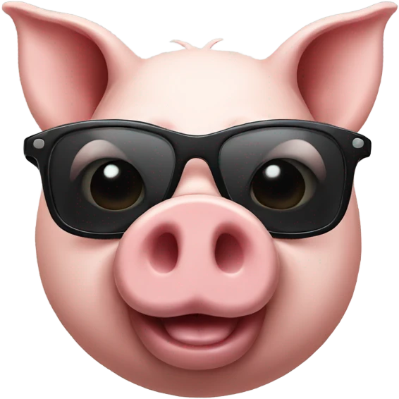 Pig with sunglasses  emoji