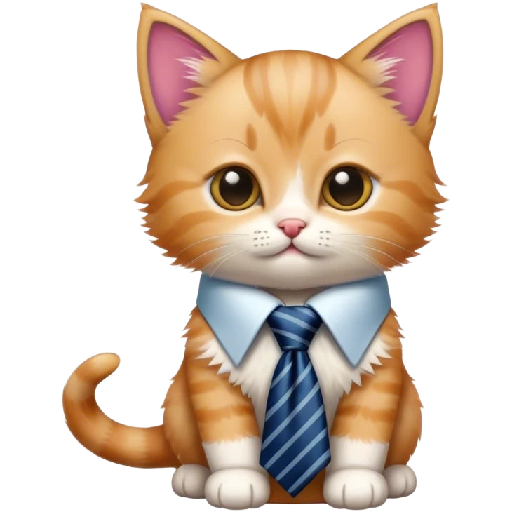 kitten wearing a big necktie emoji