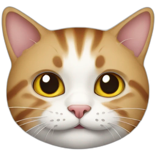 Cat Scottish straight is eating emoji