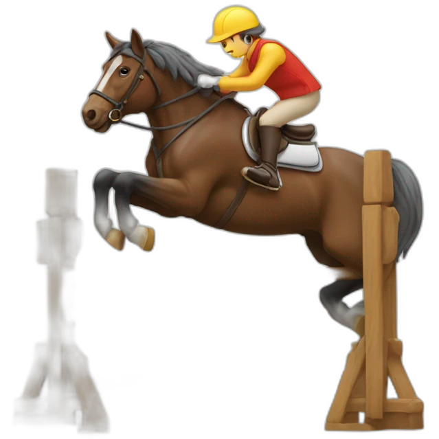 Cheval qui saute un obstacle emoji